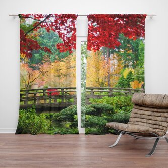 Závěs Most v parku: 2ks 140x250cm