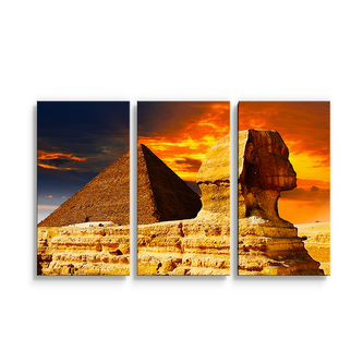 Obraz - 3-dílný Pyramidy: 120x80 cm Obraz - 3-dílný Pyramidy: 120x80 cm