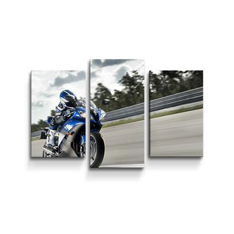 Obraz - 3-dílný Motorkář: 75x50 cm