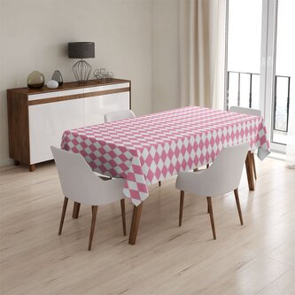 Ubrus Růžovobílé kosočtverce: 130x130 cm