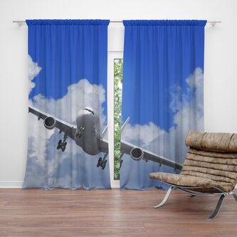 Závěs Letadlo při přistání: 2ks 140x250cm