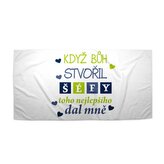 Ručník Když Bůh stvořil šéfy: 70x140 cm
