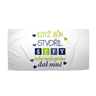 Ručník Když Bůh stvořil šéfy: 70x140 cm