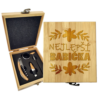 Dárková sada na víno Nejlepší babička: 147×168×49 mm