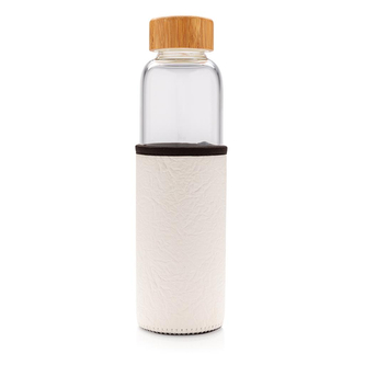 Skleněná lahev s rukávem, 550ml, XD Design, bílá