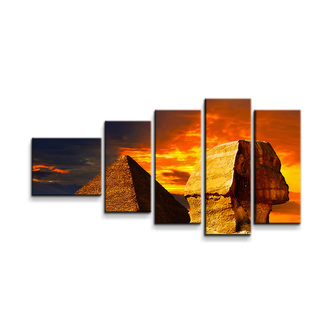Obraz - 5-dílný Pyramidy: 100x60 cm