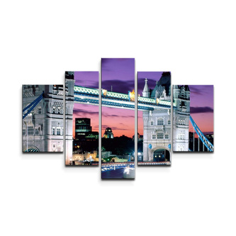 Obraz - 5-dílný Tower Bridge: 125x90 cm