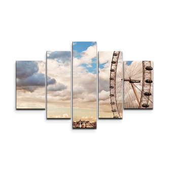 Obraz - 5-dílný London eye: 125x90 cm