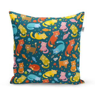 Polštář Kočky s rybkami: 40x40 cm