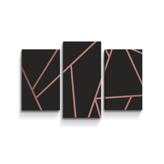 Obraz - 3-dílný Růžové obrazce: 75x50 cm