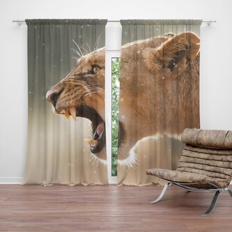 Závěs Rozzuřená lvice: 2ks 140x250cm