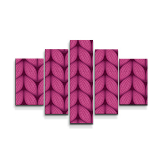 Obraz - 5-dílný Pletení ve fuchsiové barvě: 125x90 cm