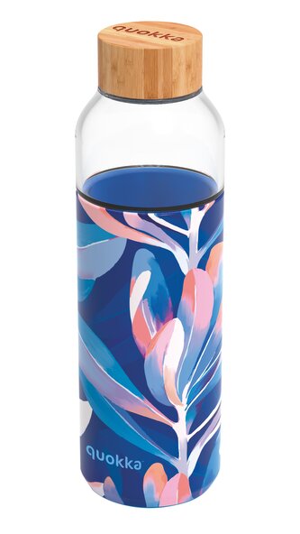 Skleněná láhev na vodu Flow, 660ml, Quokka, leaves