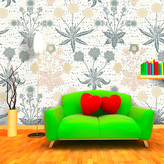 Tapeta Šedé květiny: 125x75 cm