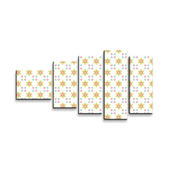 Obraz - 5-dílný Barevné kytičky: 100x60 cm