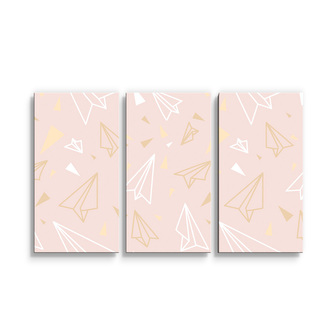 Obraz - 3-dílný Papírové vlaštovky: 120x80 cm