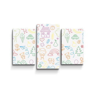 Obraz - 3-dílný Barevná školka: 75x50 cm