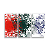 Obraz - 3-dílný Dvoubarevná abstrakce: 120x80 cm