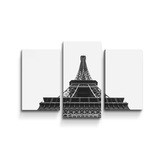 Obraz - 3-dílný Eiffel Tower 4: 75x50 cm