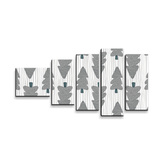 Obraz - 5-dílný Šedé stromky: 100x60 cm