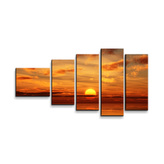 Obraz - 5-dílný Oranžové slunce: 100x60 cm