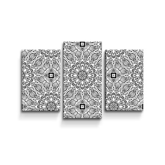 Obraz - 3-dílný Bílé mehendi: 75x50 cm