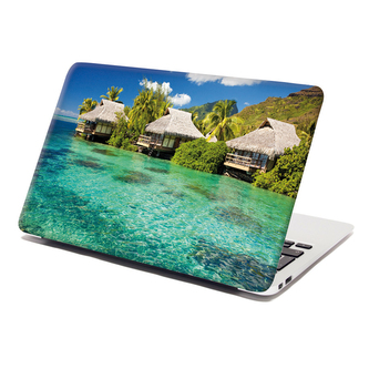 Samolepka na notebook Chatky na moři: 38x26 cm