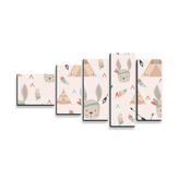 Obraz - 5-dílný Indiánský zajíček: 100x60 cm