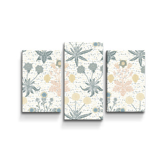 Obraz - 3-dílný Šedé květiny: 75x50 cm