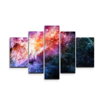Obraz - 5-dílný Vesmírná záře: 125x90 cm Obraz - 5-dílný Vesmírná záře: 125x90 cm