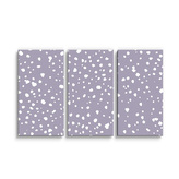 Obraz - 3-dílný Bílé flíčky na fialové: 120x80 cm