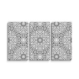 Obraz - 3-dílný Hvězdy mehendi: 120x80 cm