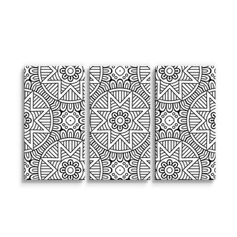 Obraz - 3-dílný Hvězdy mehendi: 120x80 cm