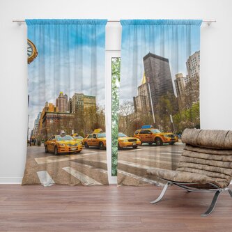 Závěs Žluté taxiky 2: 2ks 140x250cm