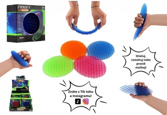 Fidget worm měnící tvar antistresový plast 11cm 4 barvy Fidget worm měnící tvar antistresový plast 11cm 4 barvy