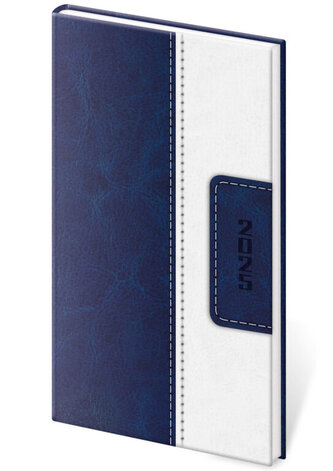 Diář 2025 Classic týdenní kapesní modro/bílá