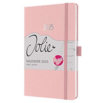 Diář "Jolie", světle růžová, A5, týdenní, 2025, tvrdé desky, SIGEL J5405