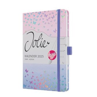 Diář "Jolie", Butterfly Confetti Candy, A5, týdenní, 2025, tvrdé desky, SIGEL J5347