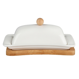 REGULAR PORCELÁNOVÁ MÁSELNIČKA NA BAMBUSOVÉ PODLOŽCE