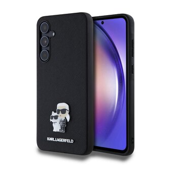 Karl Lagerfeld PU Saffiano Metal Karl and Choupette Zadní Kryt pro Samsung Galaxy A55 5G Black Karl Lagerfeld PU Saffiano Metal Karl and Choupette Zadní Kryt pro Samsung Galaxy A55 5G Black