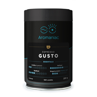 Káva Aromaniac Espresso Gusto - mletá, dóza, 250 g