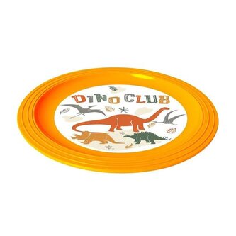 talíř d22cm DINO CLUB, oranž, mělký dětský, plast