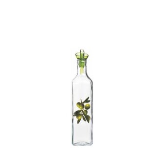 láhev 0,50l OLIVA, OCET, čtverc.sklo, nálevka plast