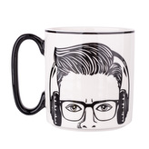 HIPSTER HRNÍČEK ROVNÝ S ČERNOU UCHÁZKOU NBC 350ML VZOR II V BAREVNÉM BOXU