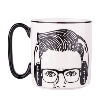 HIPSTER HRNÍČEK ROVNÝ S ČERNOU UCHÁZKOU NBC 350ML VZOR II V BAREVNÉM BOXU