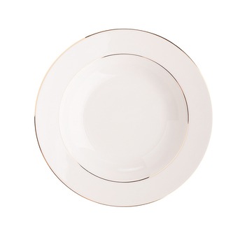 MARIAPAULA ECRU NOVA / KLASICKÁ ZLATÁ LINKA HLUBOKÝ TALÍŘEK 23CM 350ML