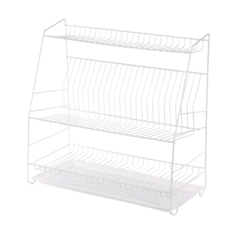 OSUŠKA NA NÁDOBÍ 3-POLOŽKOVÁ 50CM BÍLÁ S PODLOŽKOU