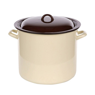 HRNEC ROVNÝ 14.2L PRŮMĚR 28CM VÝŠKA 25CM KRÉMOVÝ/TMAVÝ STŘED S POKLIČKOU