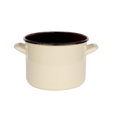 SMALTOVANÝ HRNEC 5.8L PRŮMĚR 22CM VÝŠKA 16CM KRÉMOVÝ/TMAVÝ STŘED