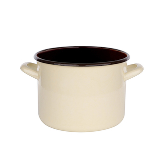 SMALTOVANÝ HRNEC 5.8L PRŮMĚR 22CM VÝŠKA 16CM KRÉMOVÝ/TMAVÝ STŘED